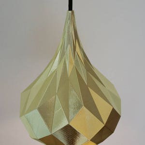 Fibonacci Pendant Light: gold pendant light, geometric pendant light, gold lampshade, modern, contemporary, unique pendant light image 5