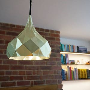 Fibonacci Pendant Light: gold pendant light, geometric pendant light, gold lampshade, modern, contemporary, unique pendant light image 3