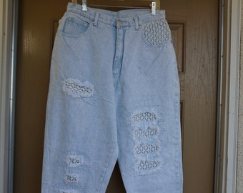 Steffano size 18 Denim Jean Ultra High Waisted mom jeans  Pants Small 90's Tapered Leg