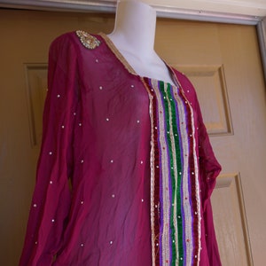 Bollywood Vintage Size Large Embroidered See Through Sheer - Etsy