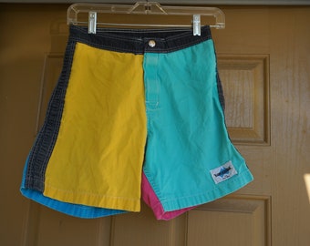 color block shorts 90s