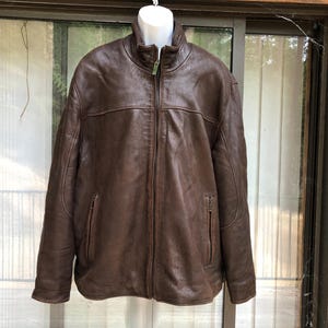 Men&#39;s brown Leather Jacket by Marc New York Andrew Marc size XXL