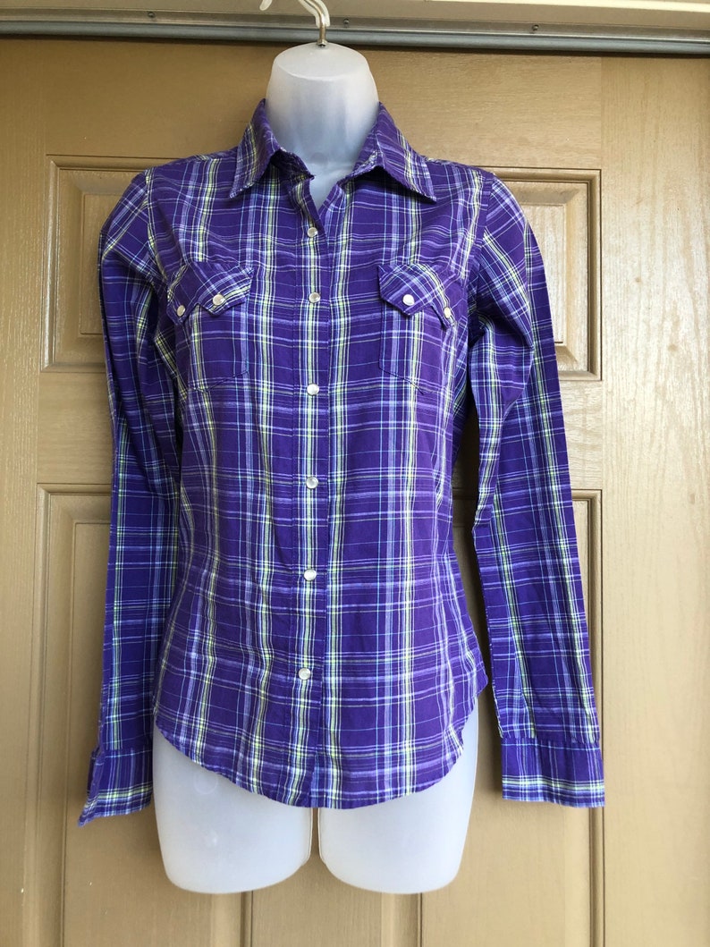 Wrangler plaid shirt long sleeve clothing women/'s 1990s small