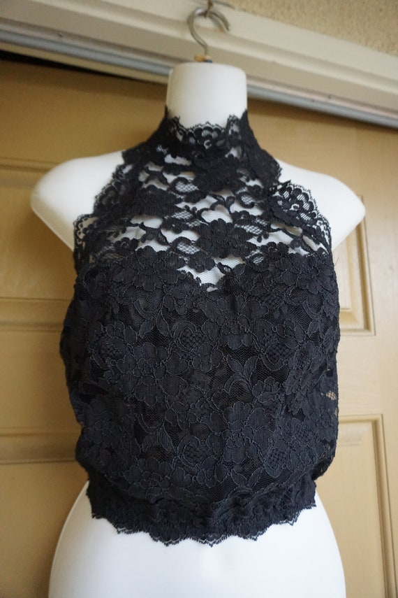 Victoria's Secret sheer lace halter lingerie top sz L