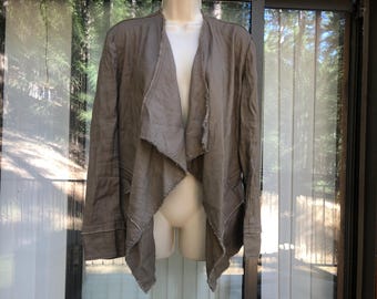 Free people brown open front jacket size medium