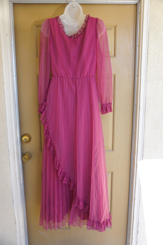 1970s vintage maxi dress medium size 9/10 sheer 7… - image 7