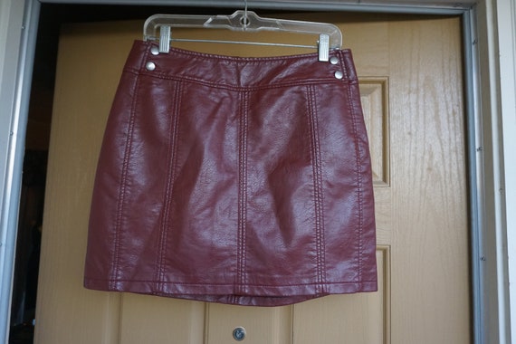 Free People Faux Leather Mini Skirt Size 12 | Etsy