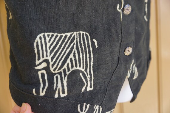 Vintage 80s 90s 1980s 1990s elephant vest made in… - image 2