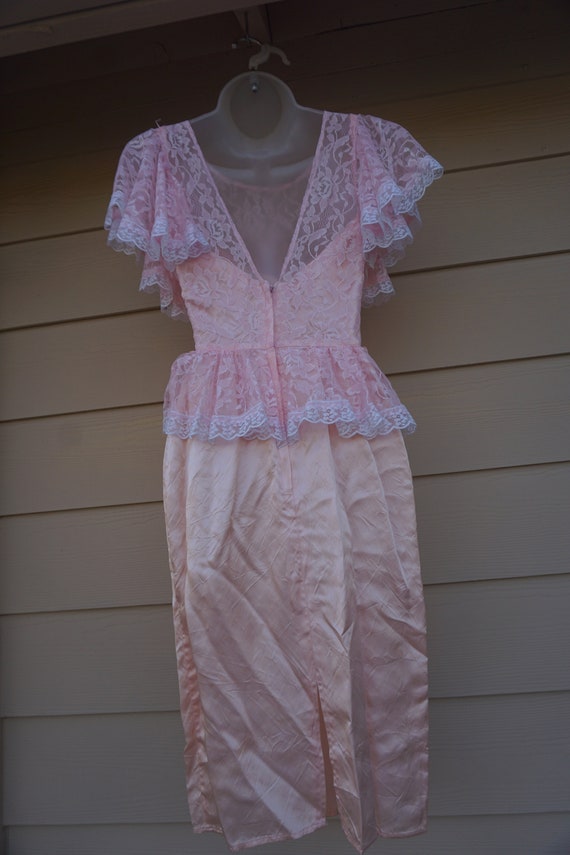 Gunne Sax Dress pastel pink Lace Overlay size 3 - image 4