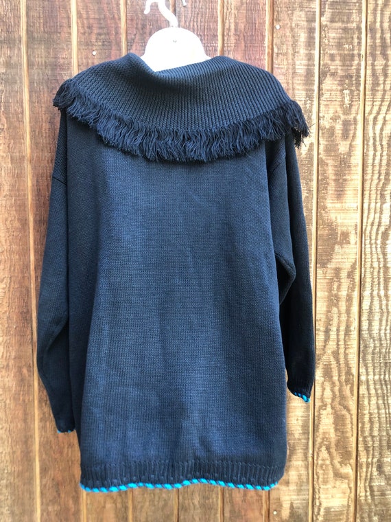 Black knit beaded sweater size large by Victoria … - image 6