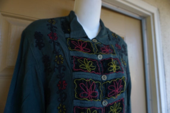 Indian kurta, embroidered shirt, made in India ra… - image 5