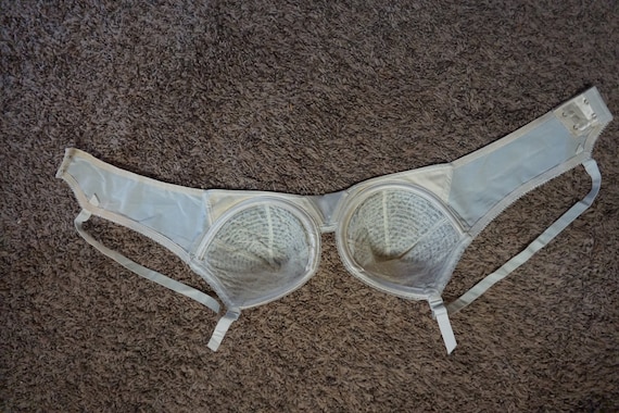 Bullet bra off white sexy 1950s 50s size 38 A - image 10