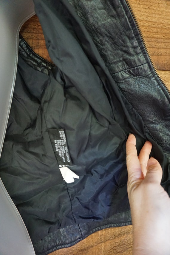 Tannery West Black Leather Vest Medium Sleeveless… - image 8