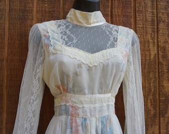 Gunne sax size 13 large prairie lace maxi dress