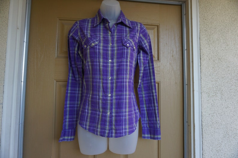 Wrangler plaid shirt long sleeve clothing women/'s 1990s small