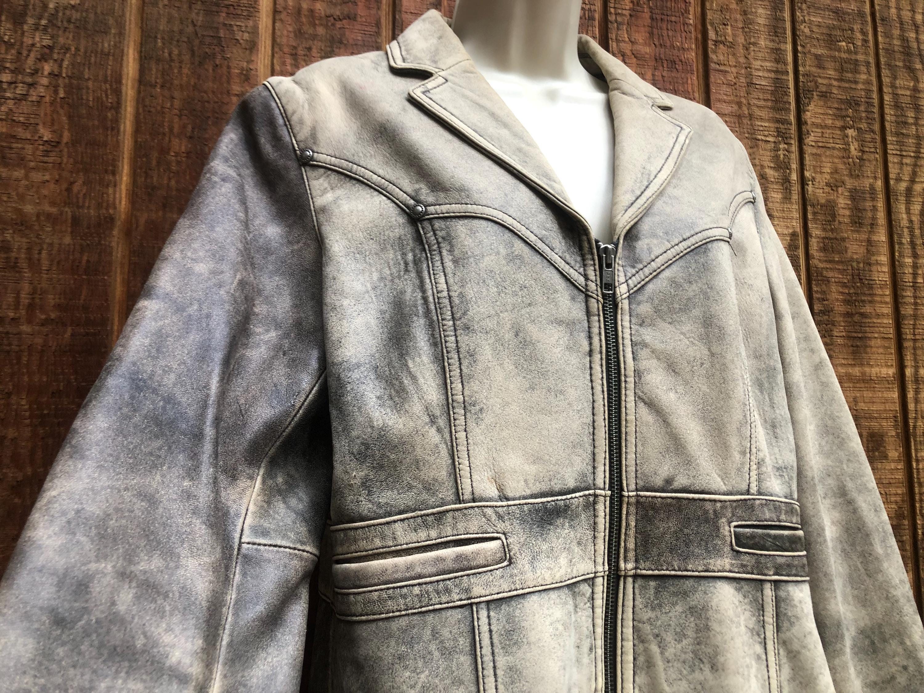 Nine West Leather Jacket - Etsy