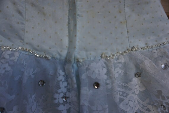 Small size 5 small baby blue white strapless part… - image 7