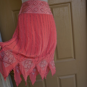 bebe pink beaded skirt size small