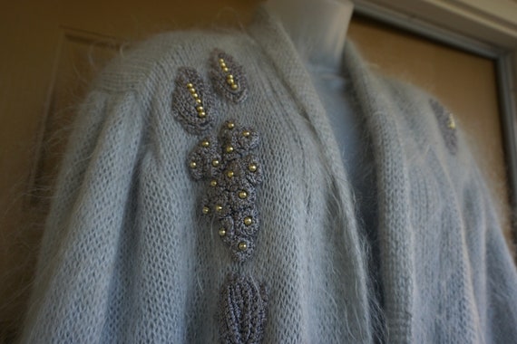 vintage gray wool mohair jacket coat estimated si… - image 2