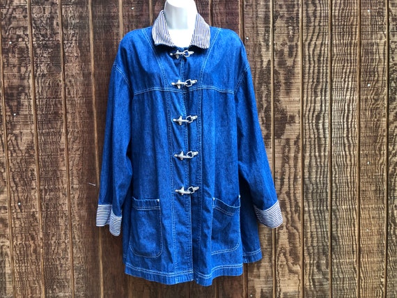 Carole Little 20W Vintage Denim Jean shirt / jack… - image 3