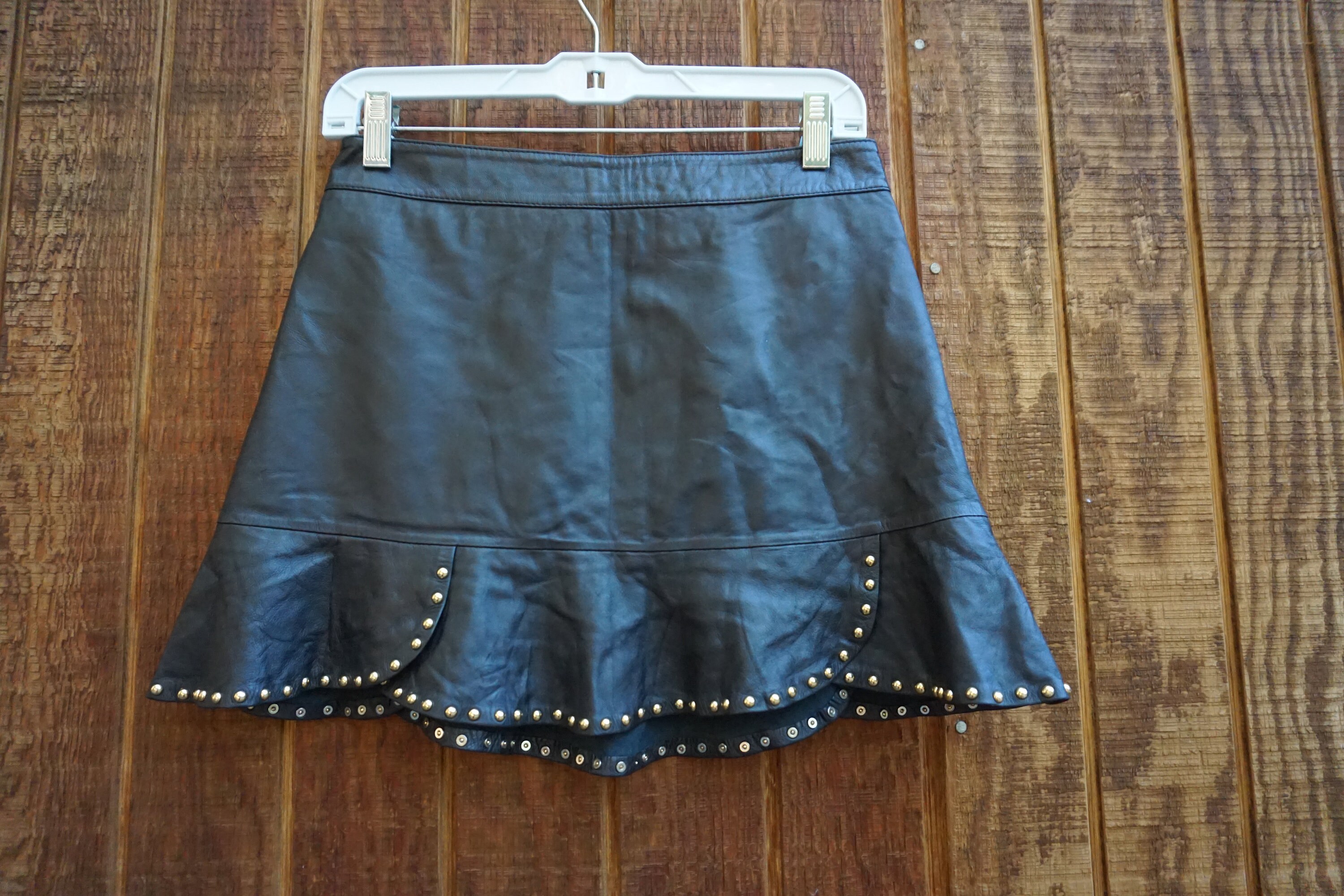 Gold leather skirt zara online