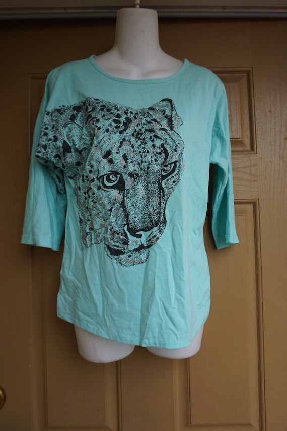 Size Small Cheetah Leopard Jungle Safari Shirt 80s 90s 1980s 1990s