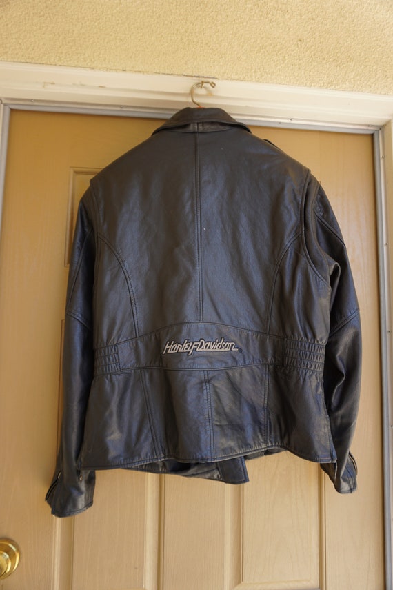 Harley Davidson Vintage Black Leather Motorcycle … - image 3