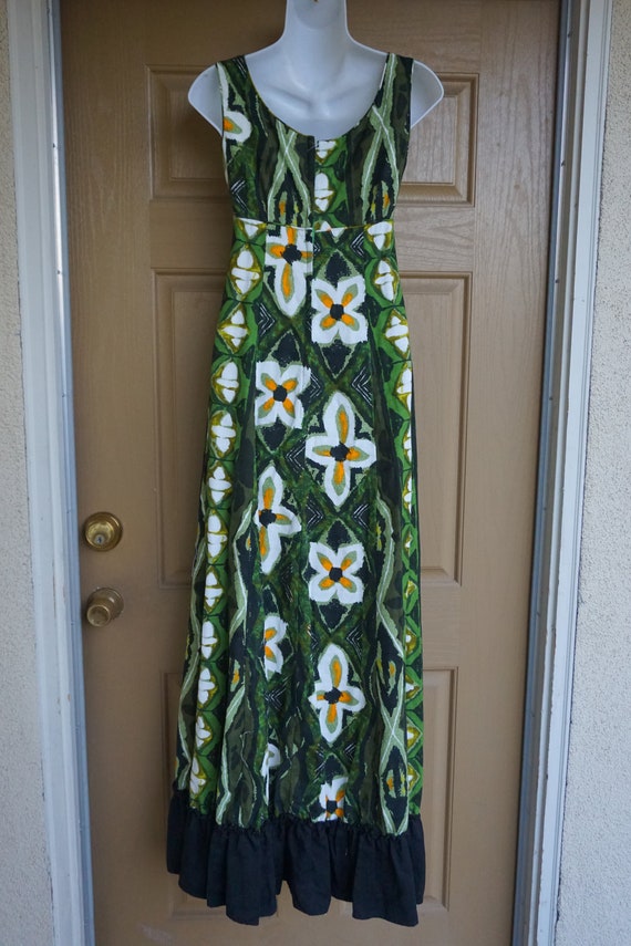 Vintage 1970s floral maxi dress 70s XS XXS extra … - image 7