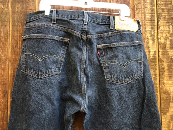501's Levi's Denim Black Faded Jeans 501 W42 X L30 - Etsy