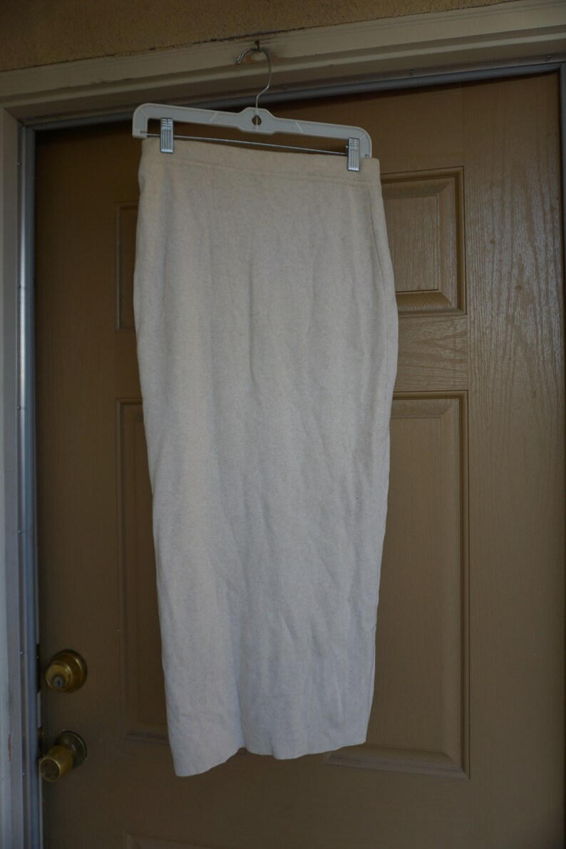 ESCADA knit skirt warm winter light beige 90s 1990s designer medium