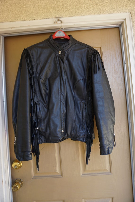 Harley Davidson Vintage Black Leather Motorcycle … - image 5