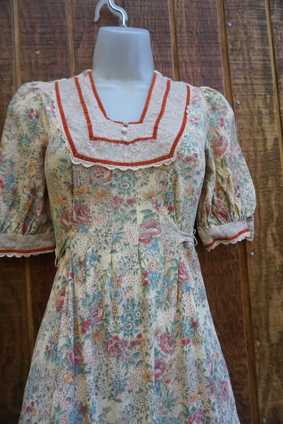 Vtg 1980s short sleeve dress size medium floral p… - image 6