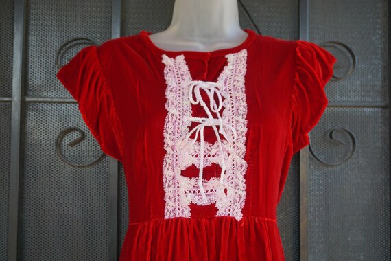 DAMAGED Velvet prairie dress maxi dress short sle… - image 1