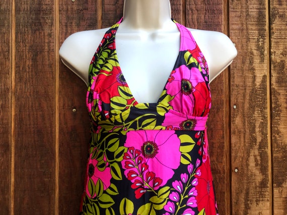 Vintage JC Penneys Swim Maxi Dress floral size la… - image 3