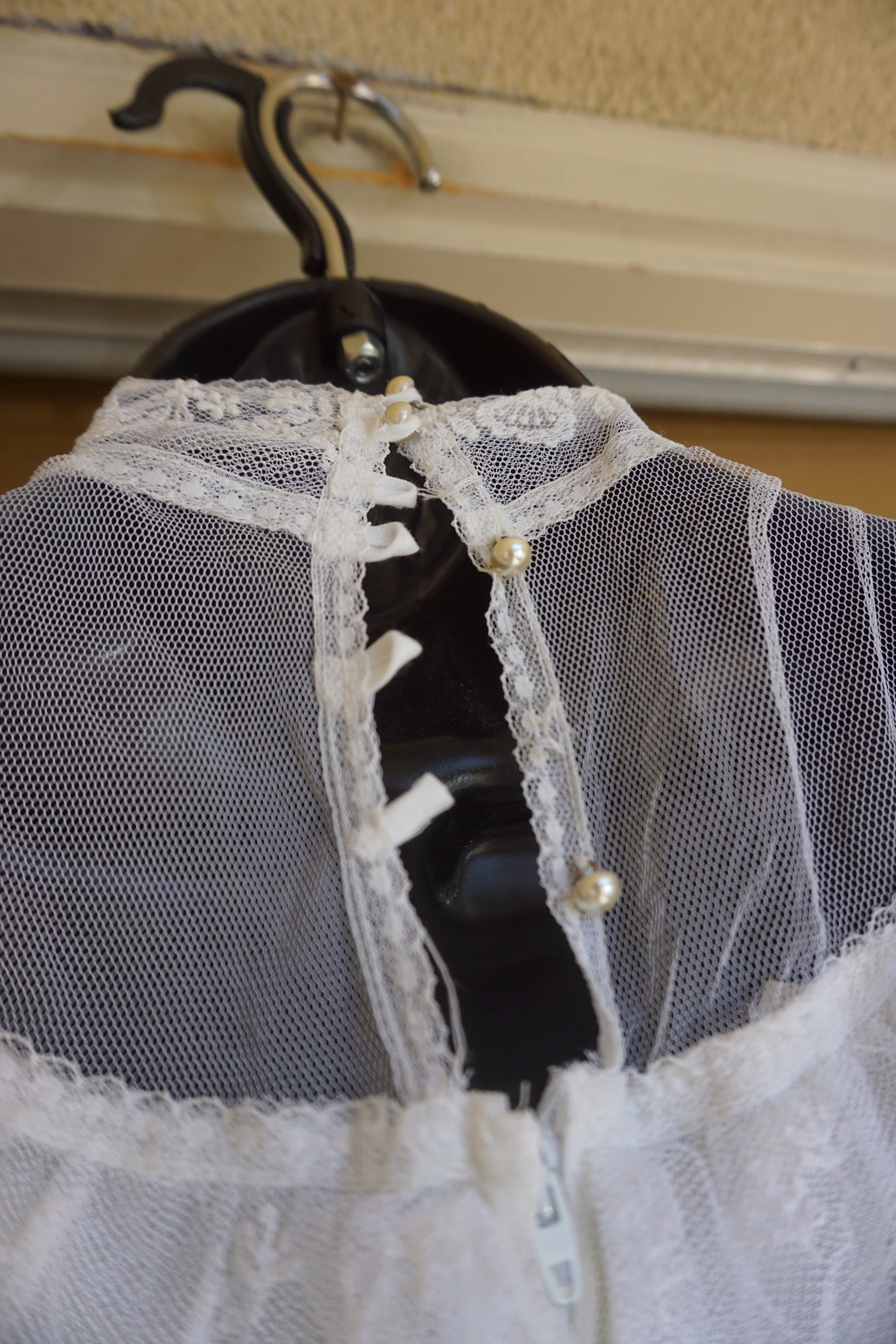 Gunne Sax Bridal Wedding Gown Size 7 Small White Prairie Dress Lace ...