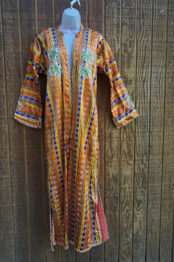 Long striped embroidered ethnic jacket - image 4