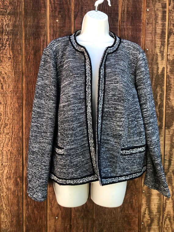 Talbots open front jacket size 2Xp gray and black… - image 10