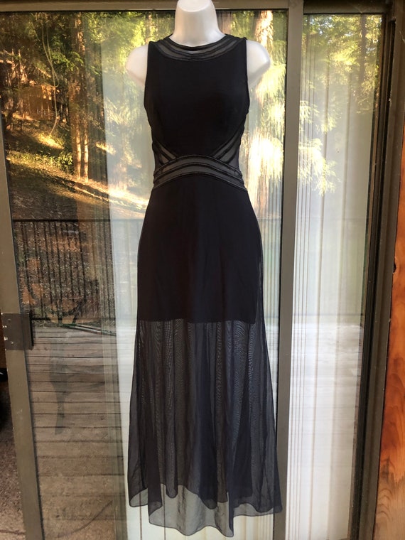 Tadashi black dress size large sheer - image 2