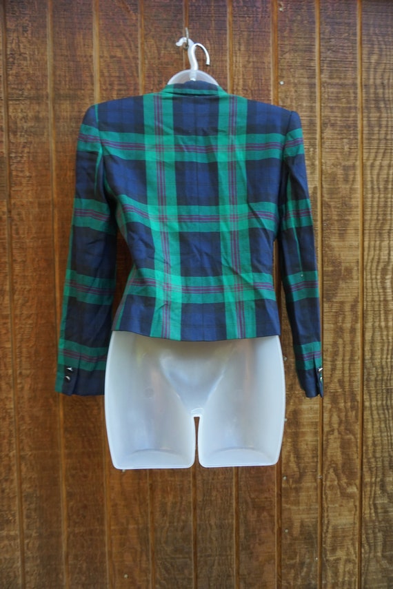 Stirling Cooper size 2 button up green plaid jack… - image 6