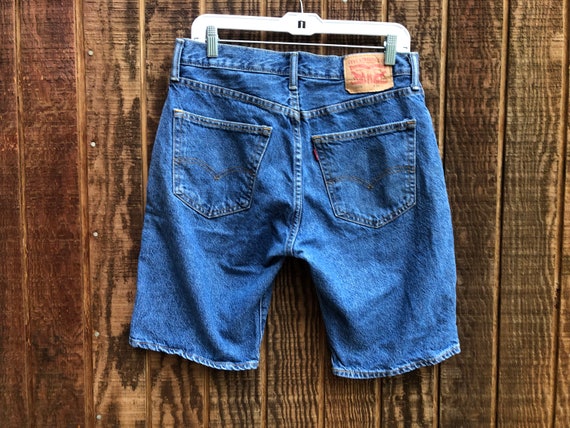 levis size 32 Vintage blue denim jean shorts 505's - image 5