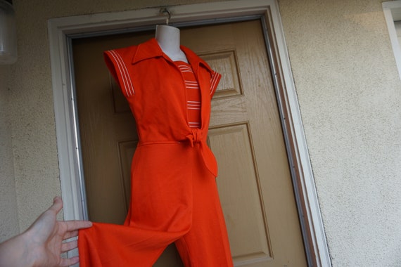 Vintage 1970s playsuit coverall romper pants flora
