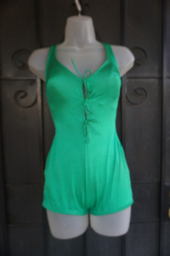 1960s one piece bathing suit swim wear size 12 me… - image 5