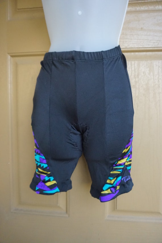 Spandex Exercise Workout Wear Shorts 80's L Large Bicycle Padded