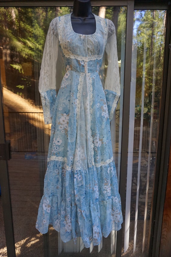 Gunne sax size 5 small prairie lace maxi dress wi… - image 3