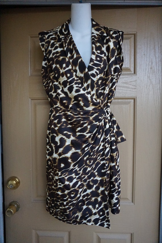 Saks Fifth Avenue Cheetah Cat print dress Medium … - image 1