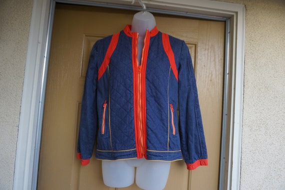 Vintage 80s MAXIMUM denim jean quilted jacket siz… - image 5