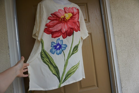 Diane Von Furstenberg silk blouse size Large shirt