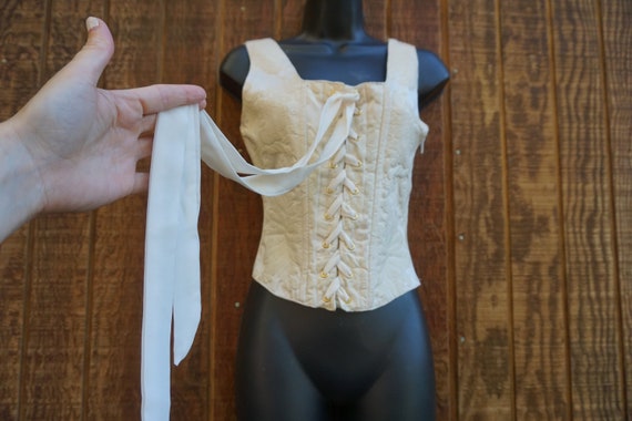 Cache off white Vintage lace up corset style shir… - image 1