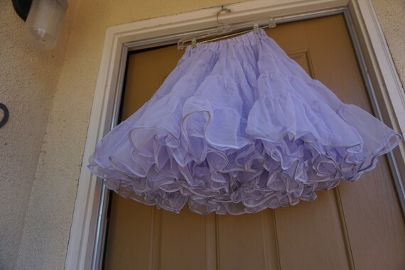 Vintage 80s pastel purple full petticoat small me… - image 7