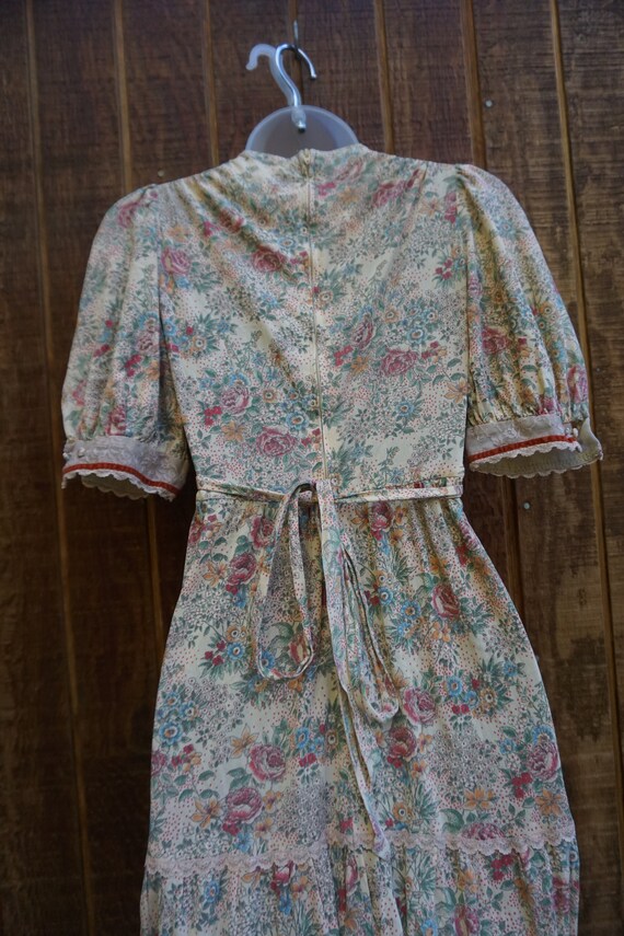 Vtg 1980s short sleeve dress size medium floral p… - image 7